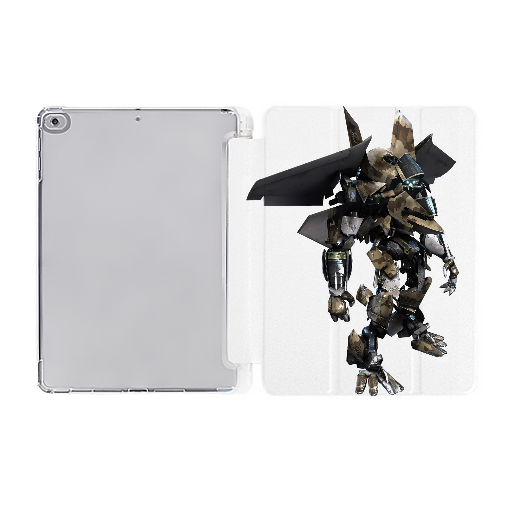 （画像用） Transformers トランスフォーマー IPad ケース ペン収納付き 三つ折りスタンド PUレザー×シリコン 対応機種9.5/10.5/10.9インチ